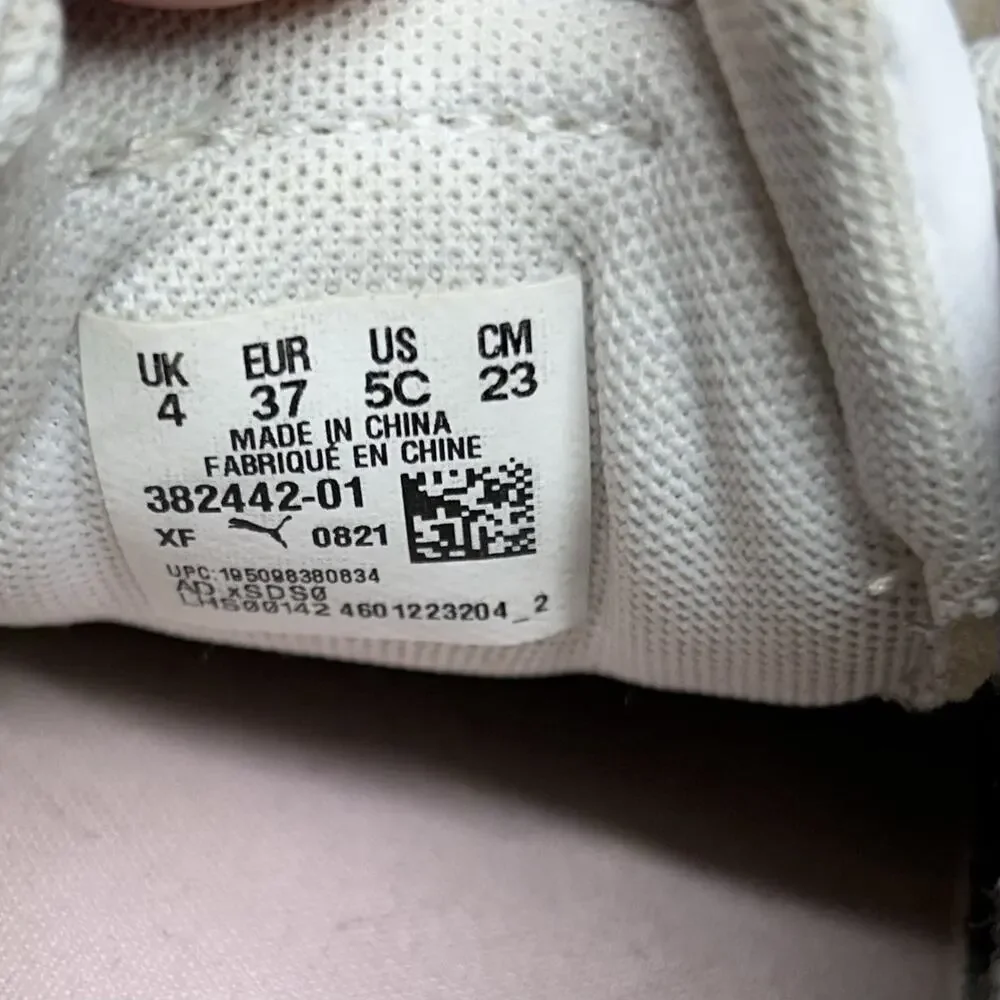 Puma Jada Pink Lady Sequin Kids Youth US Size 5C White Pink Sneaker Shoes